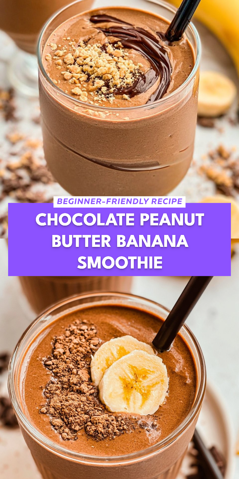Chocolate Peanut Butter Banana Smoothie