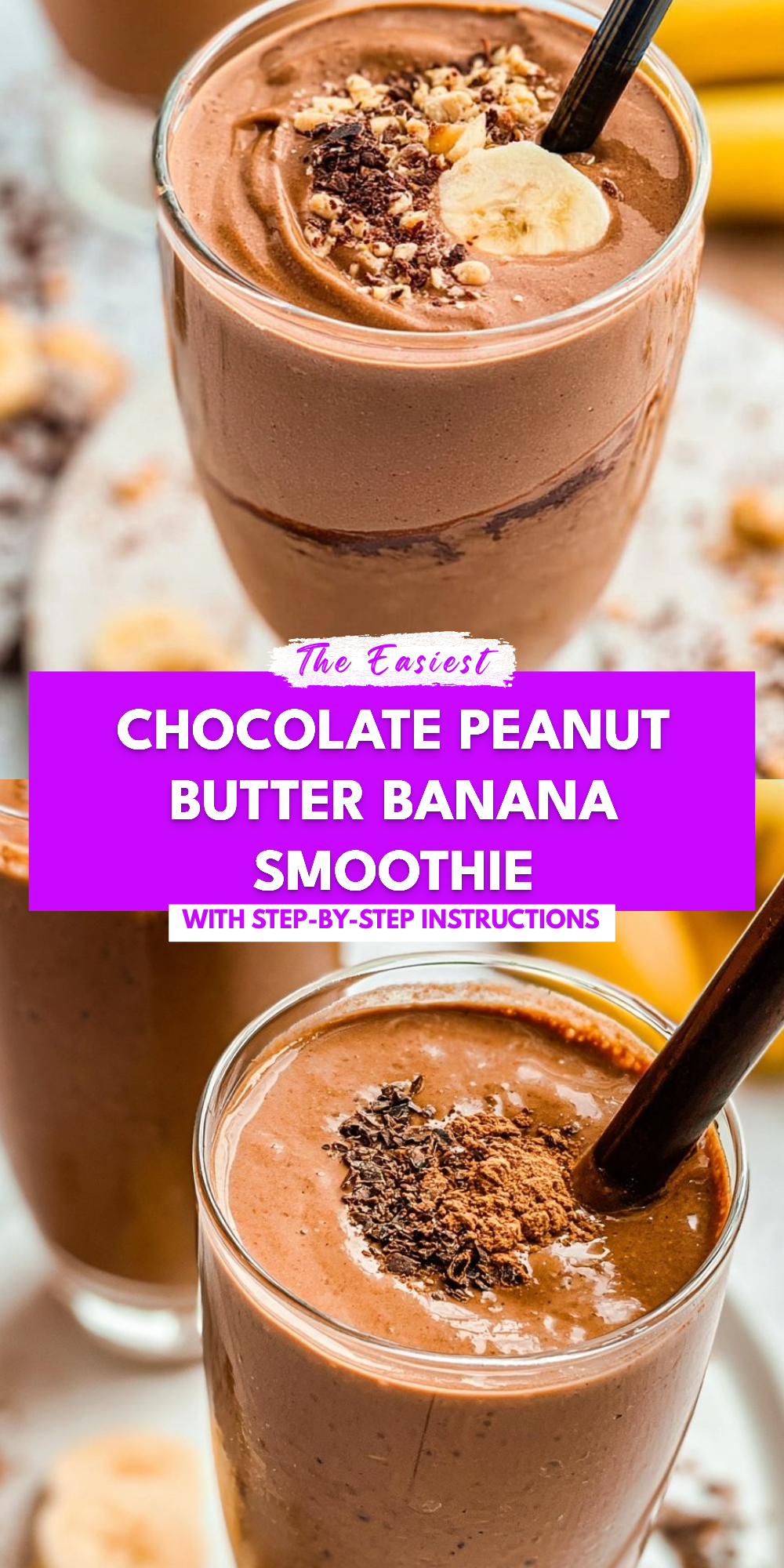 Chocolate Peanut Butter Banana Smoothie