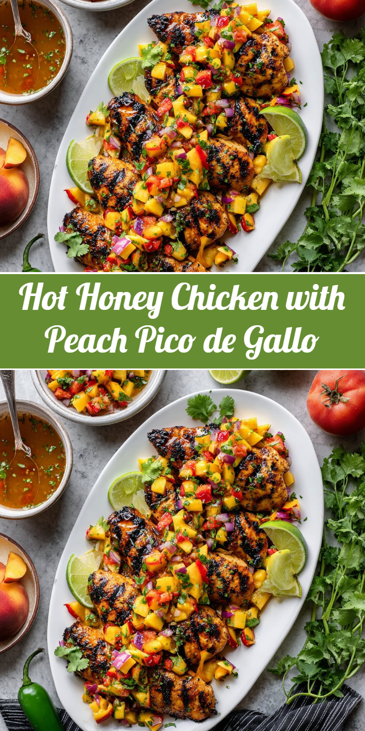 Hot Honey Chicken with Peach Pico de Gallo