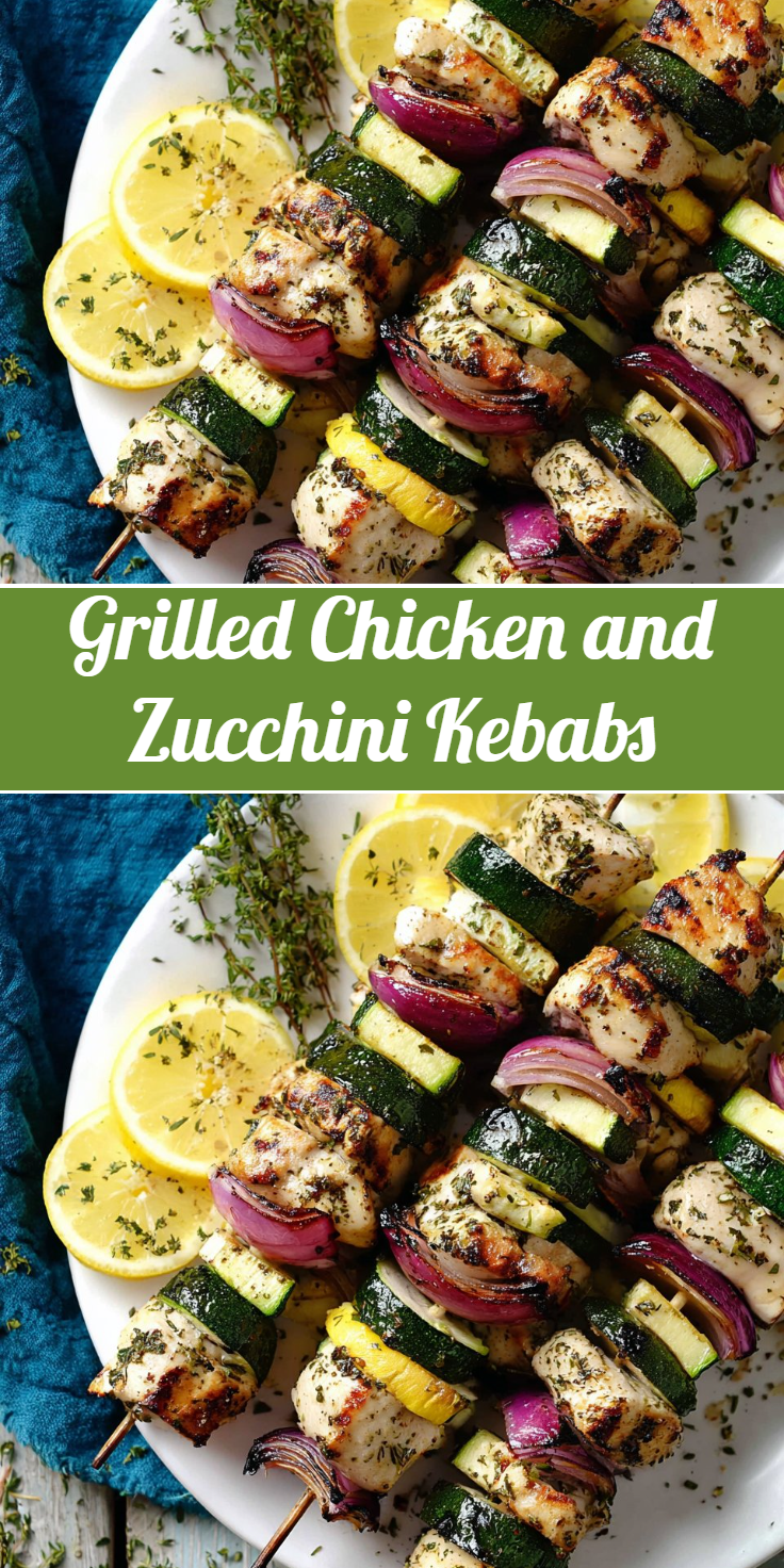 Grilled Chicken and Zucchini Kebabs
