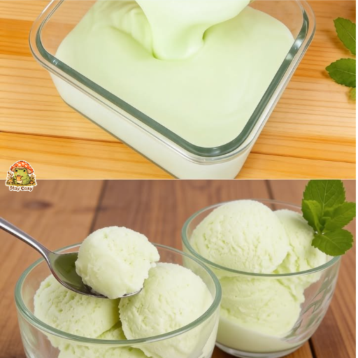 Selbstgemachtes Minze-Eis – Rezept ohne Eismaschine