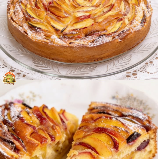 Pfirsichkuchen ohne Mehl - Einfaches Rezept