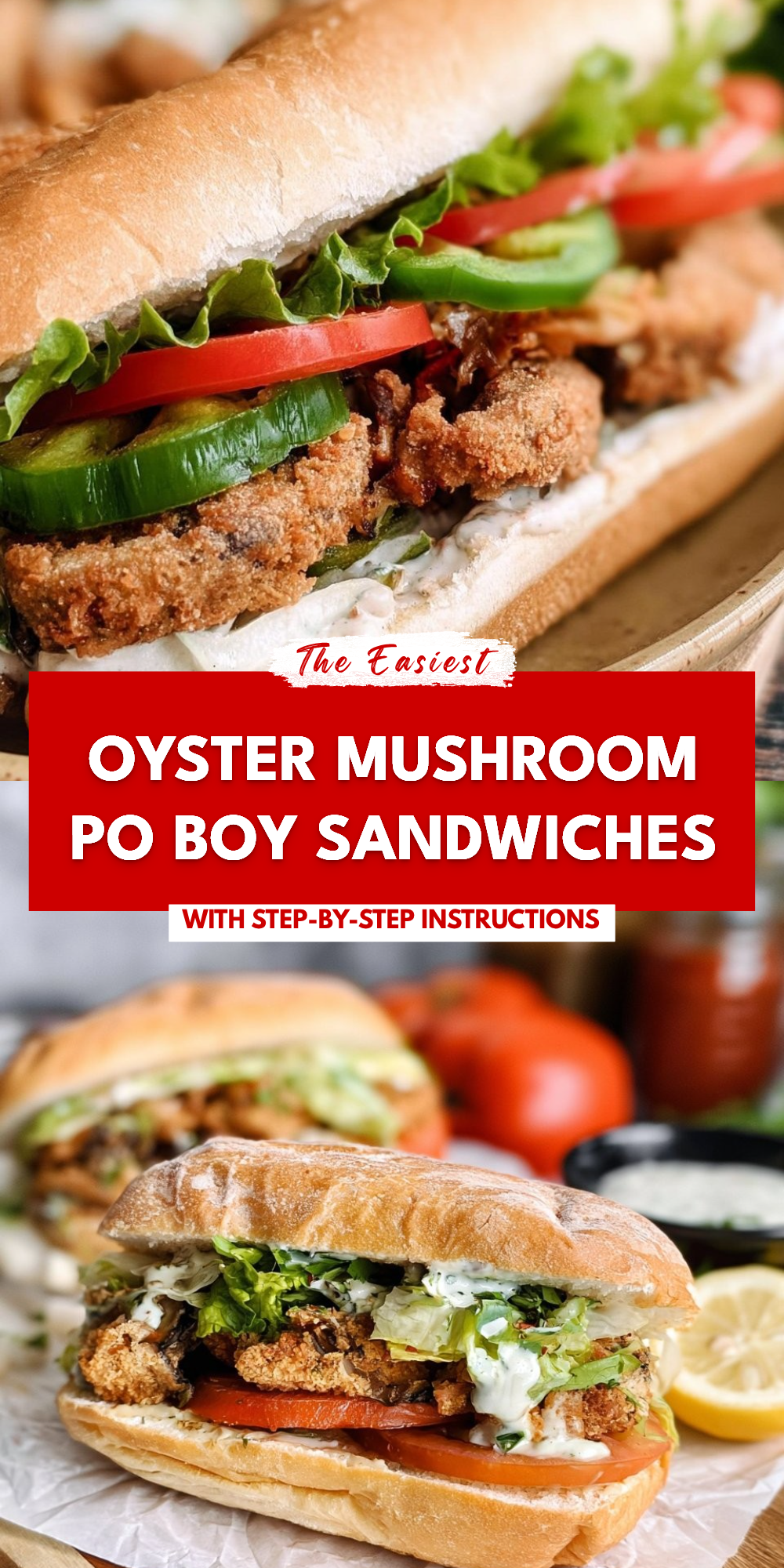 Oyster Mushroom Po Boy Sandwiches