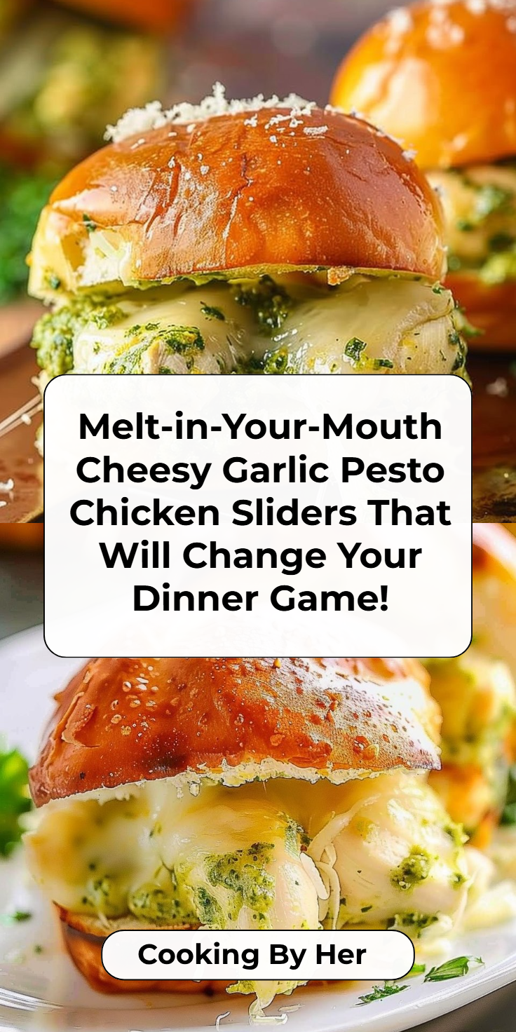 Cheesy Garlic Pesto Chicken Sliders