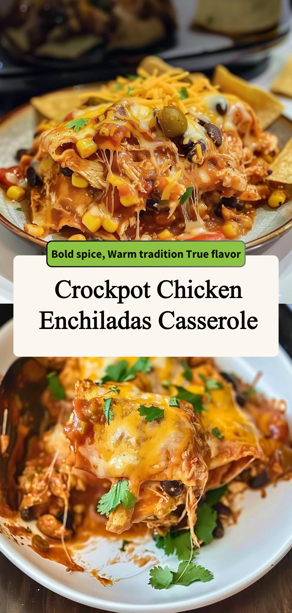 Crockpot Chicken Enchiladas Casserole