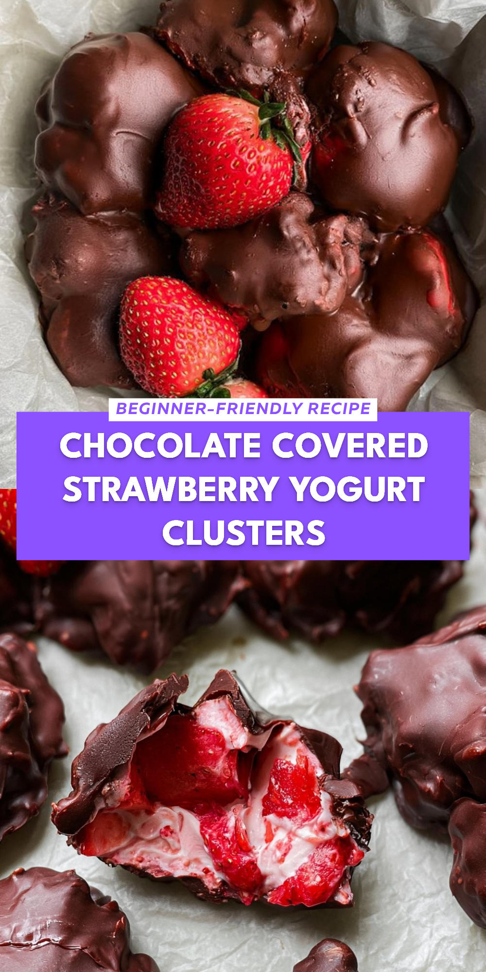 Chocolate Covered Strawberry Yogurt Clusters