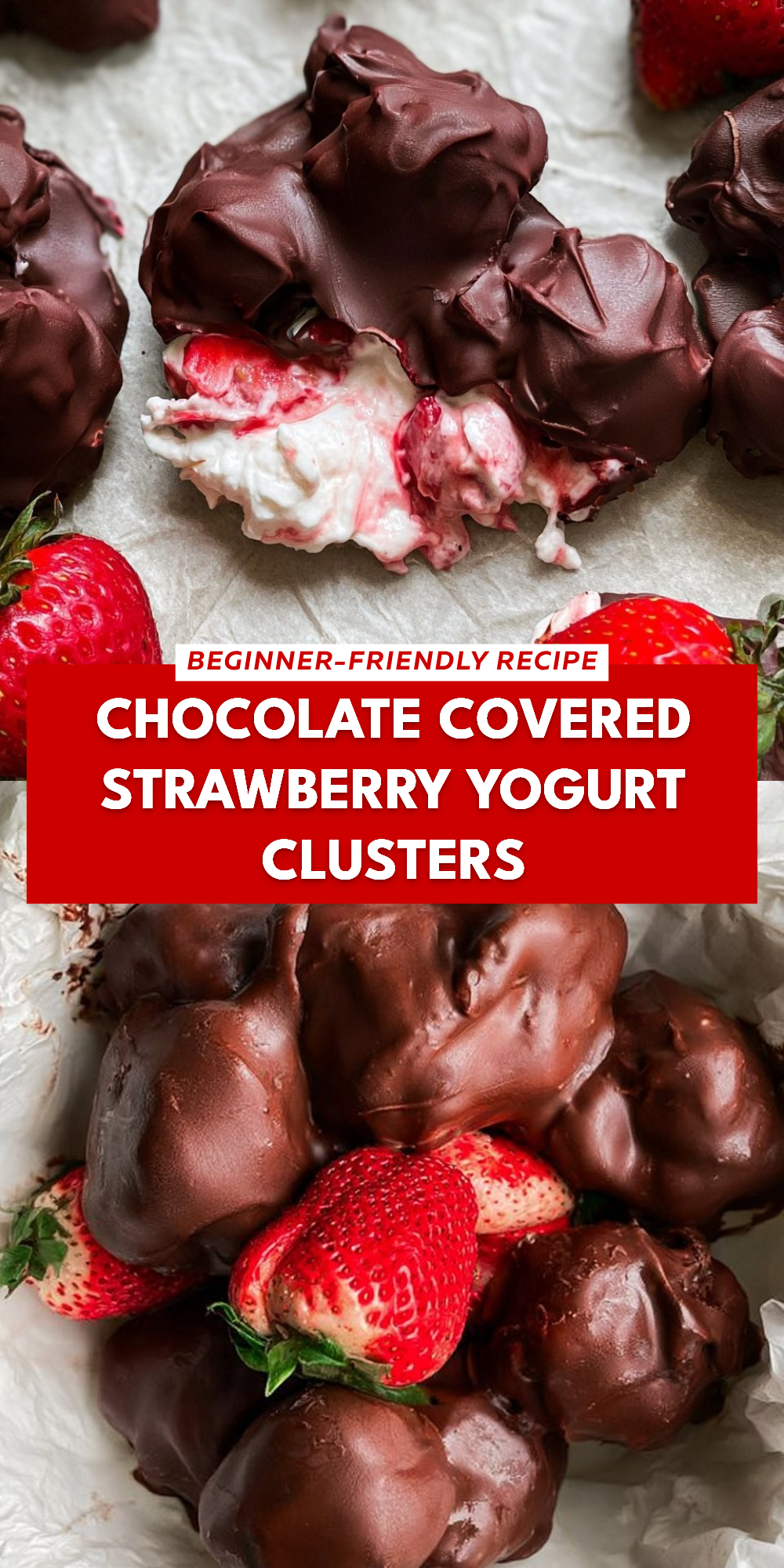 Chocolate Covered Strawberry Yogurt Clusters