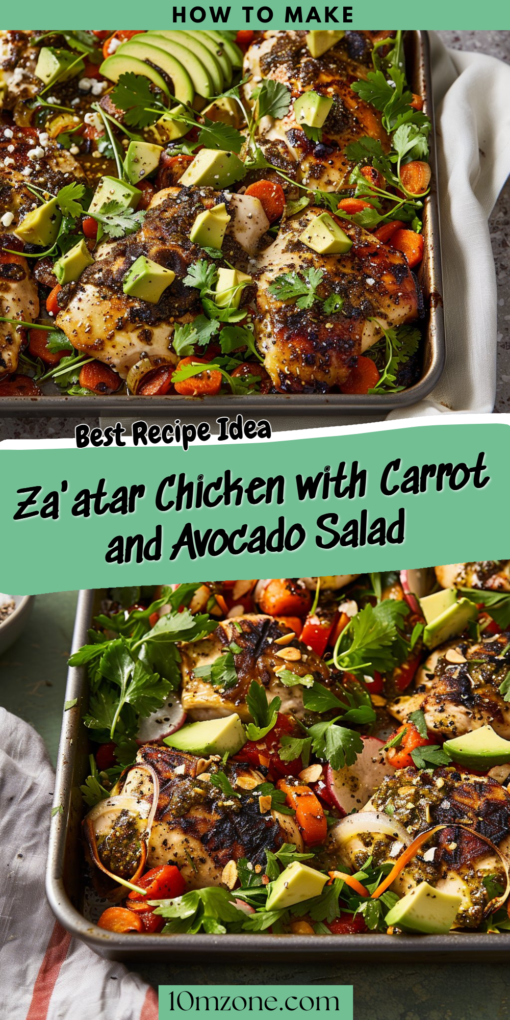 Za'atar Chicken with Carrot and Avocado Salad