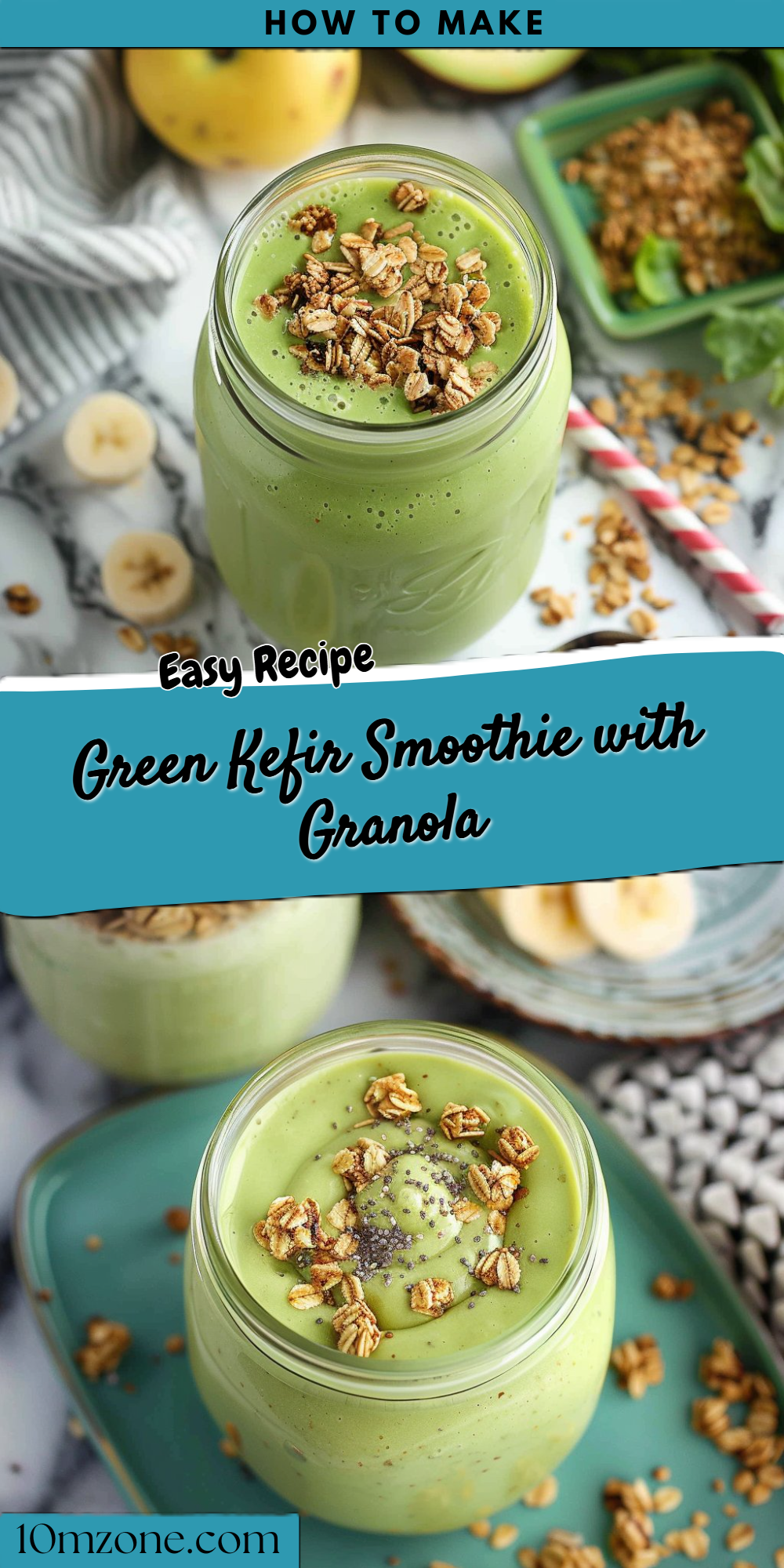 Green Kefir Smoothie with Granola