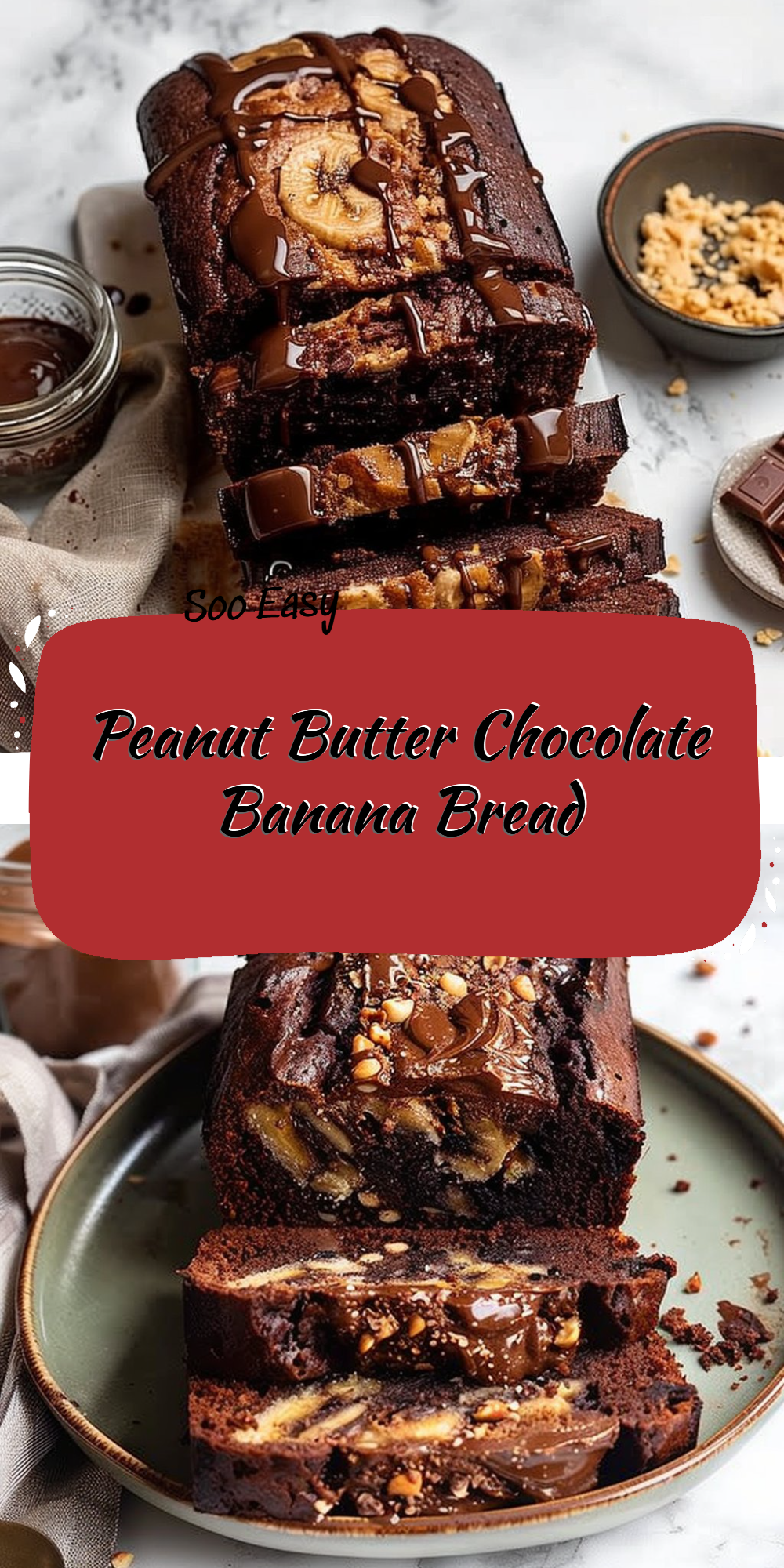 Peanut Butter Chocolate Banana Bread