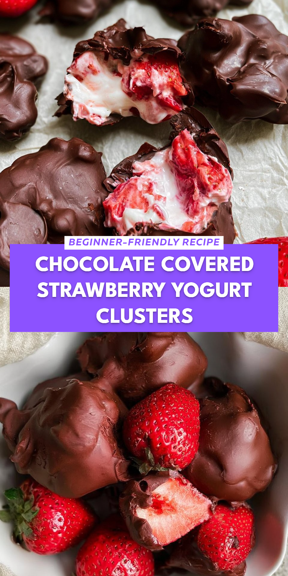 Chocolate Covered Strawberry Yogurt Clusters