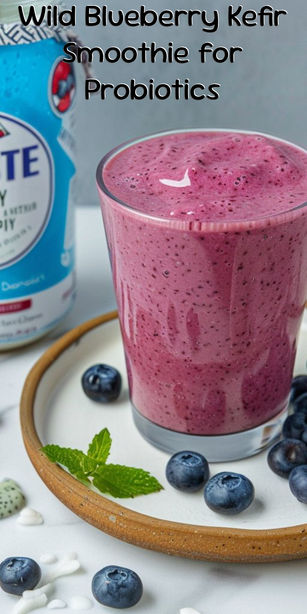 Wild Blueberry Kefir Smoothie for Probiotics