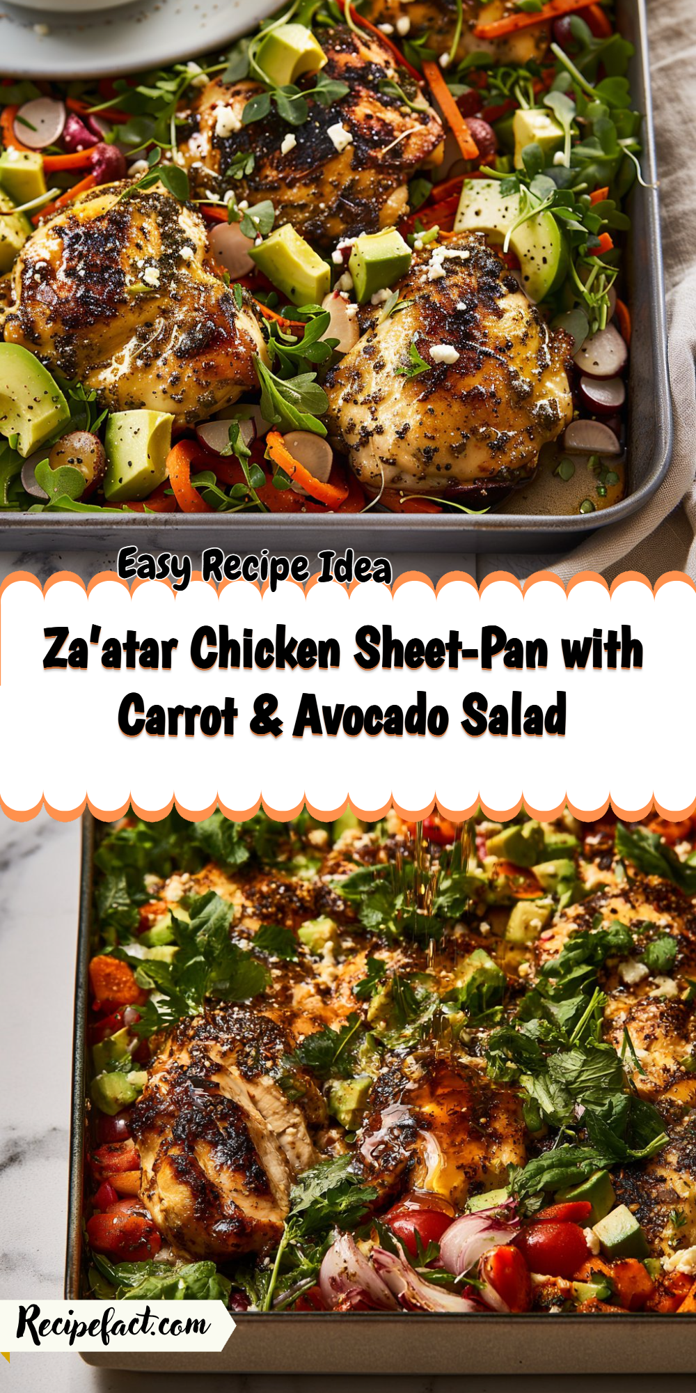 Za’atar Chicken Sheet-Pan with Carrot & Avocado Salad