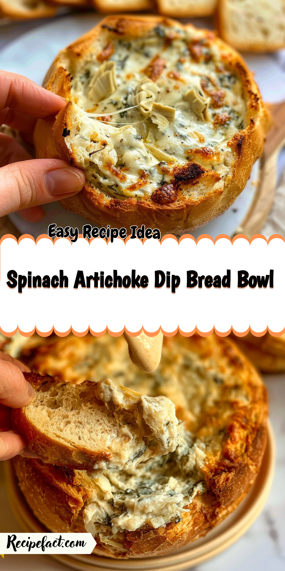 Spinach Artichoke Dip Bread Bowl