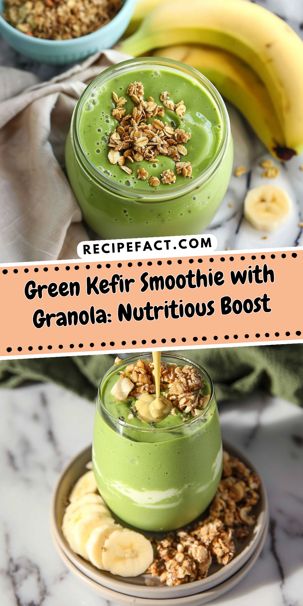 Green Kefir Smoothie with Granola: Nutritious Boost