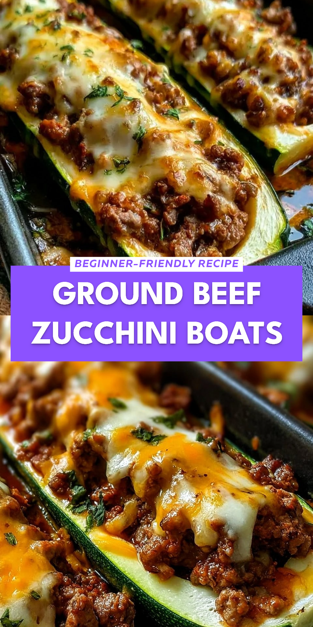 Ground Beef Zucchini Boats