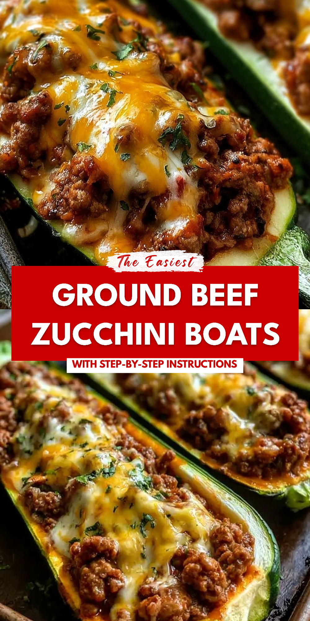 Ground Beef Zucchini Boats