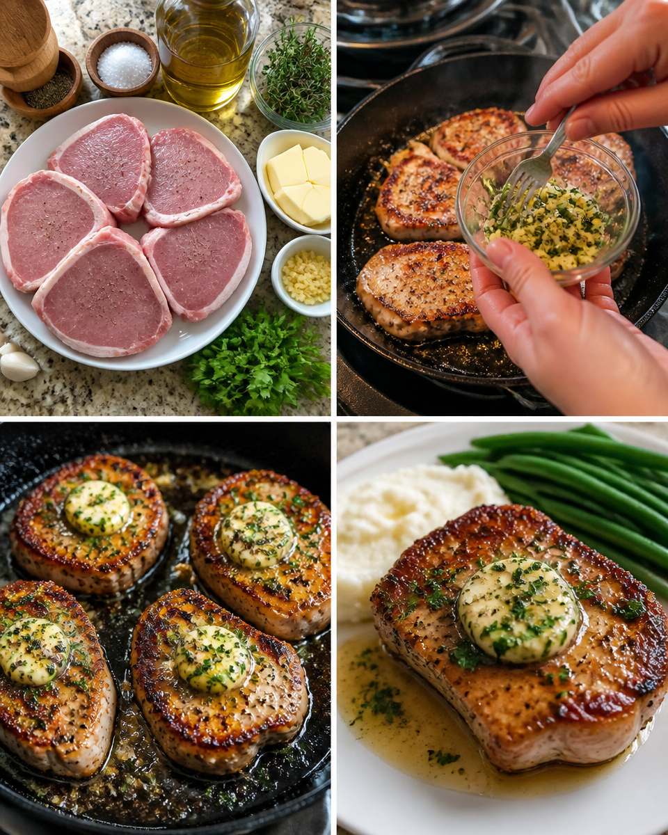 Garlic Butter Pan-Seared Pork Chops