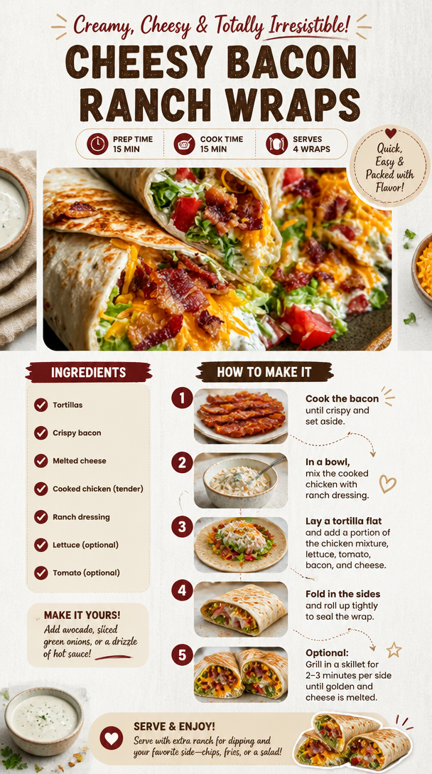 Cheesy Bacon Ranch Wraps