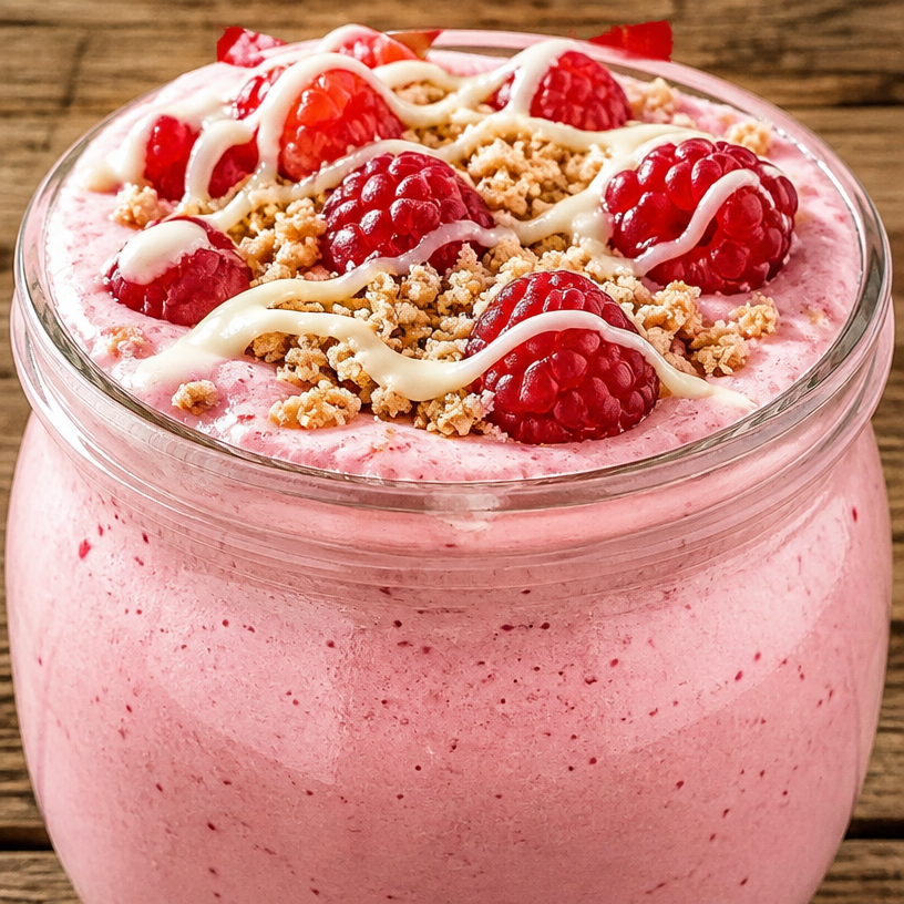 High Protein Raspberry Cheesecake Smoothie
