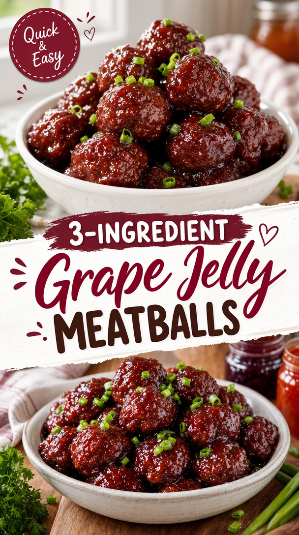 3-Ingredient Grape Jelly Meatballs