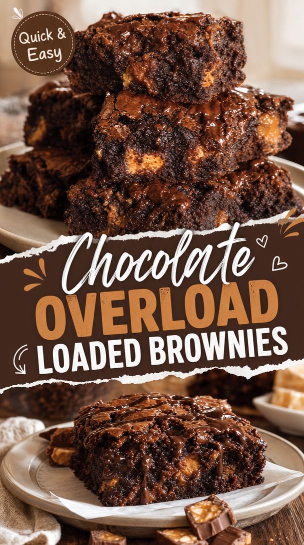 Chocolate Overload Loaded Brownies