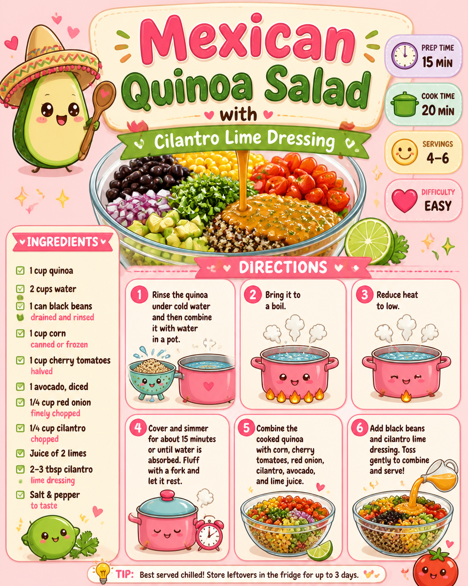 Mexican Quinoa Salad with Cilantro Lime Dressing