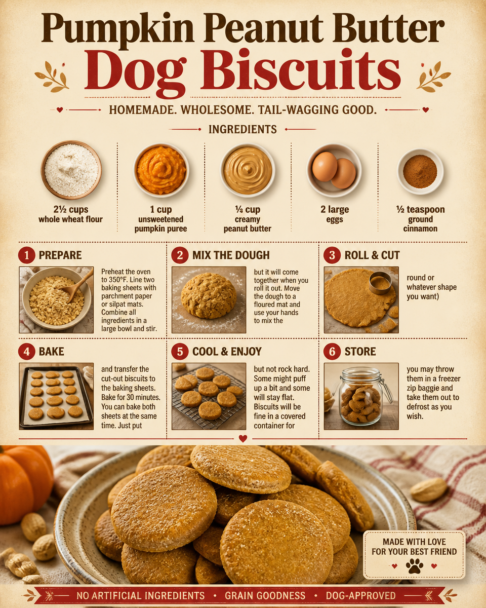 Pumpkin Peanut Butter Dog Biscuits