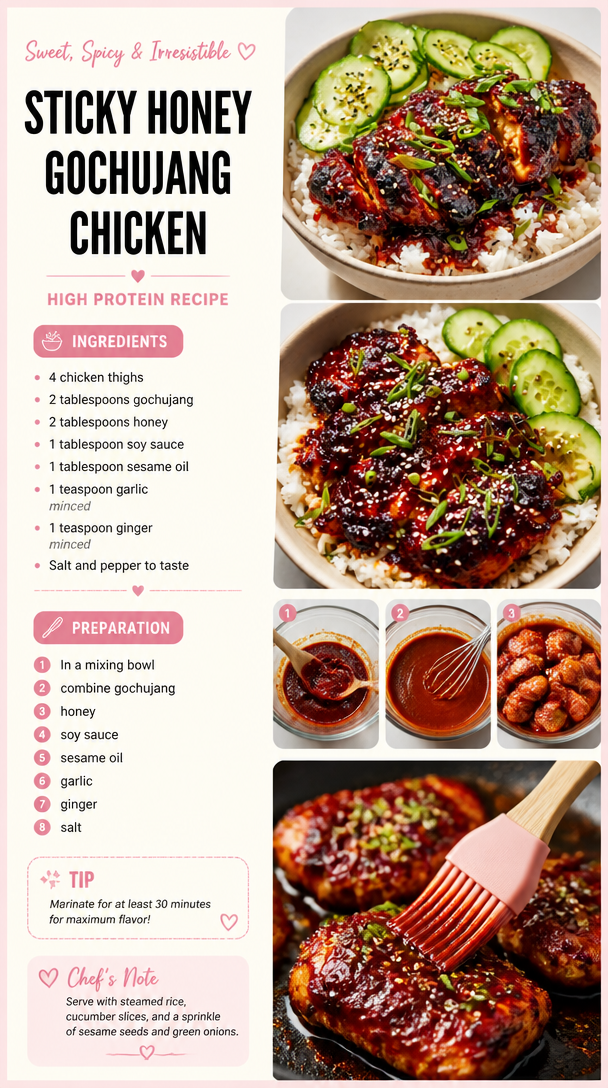 Sticky Honey Gochujang Chicken