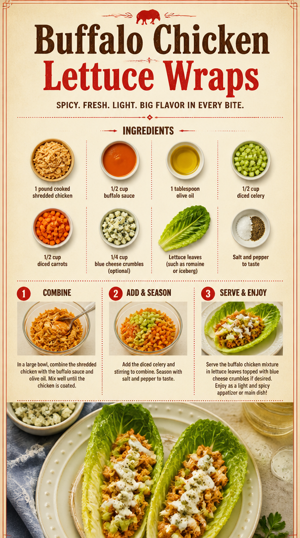 Buffalo Chicken Lettuce Wraps