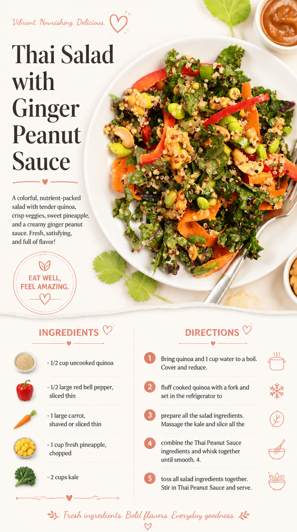 Thai Salad with Ginger Peanut Sauce