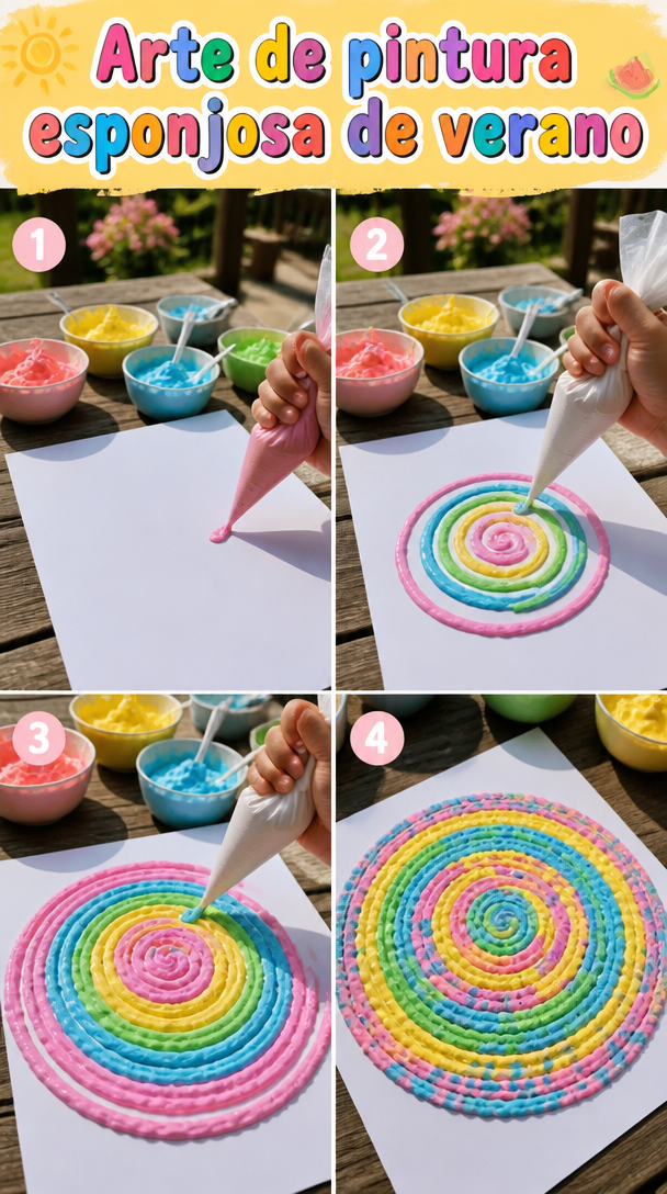 Arte de pintura esponjosa de verano