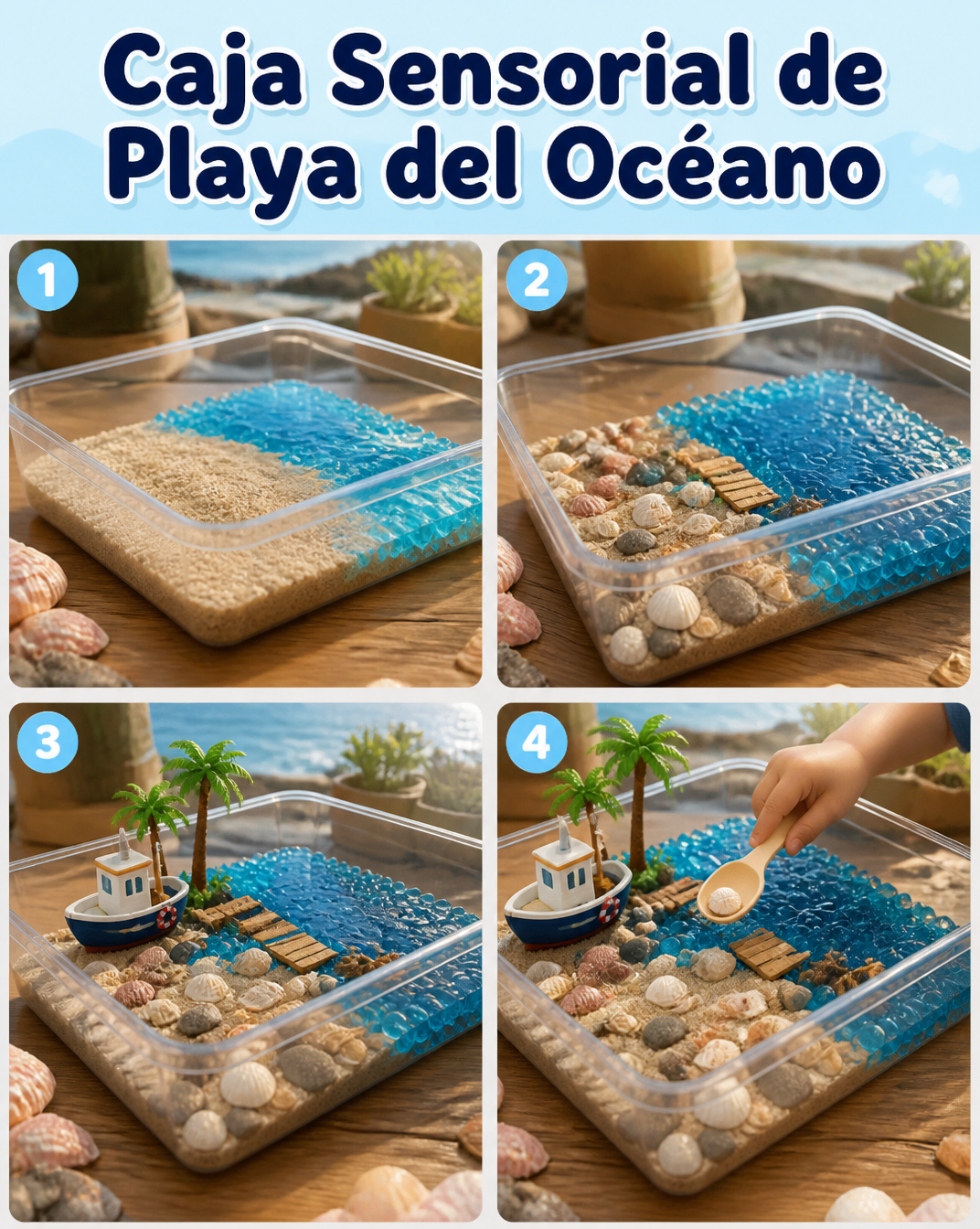 Caja Sensorial de Playa del Océano
