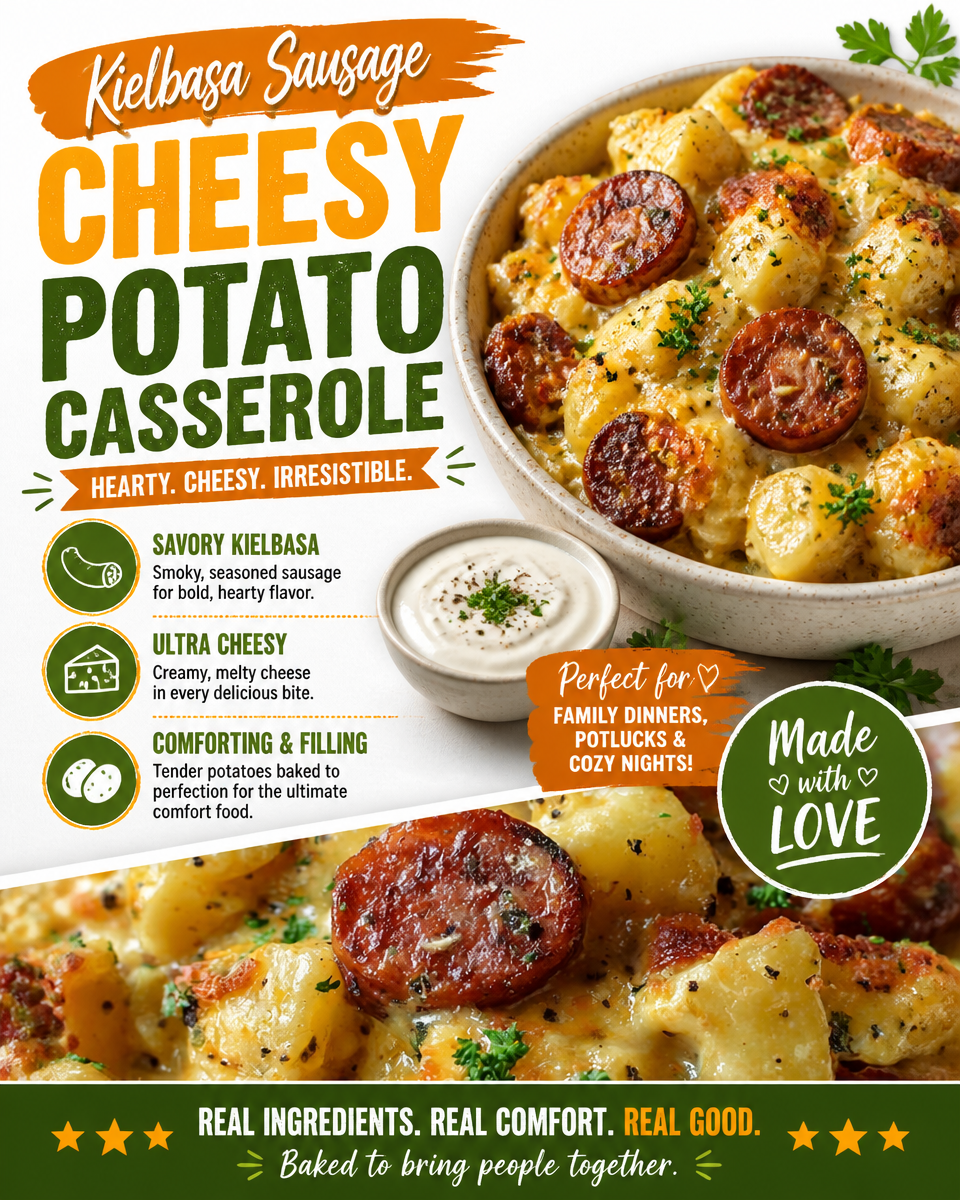 Kielbasa Sausage Cheesy Potato Casserole