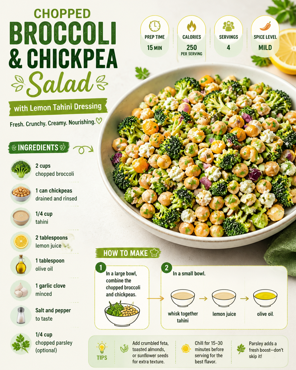 Chopped Broccoli and Chickpea Salad