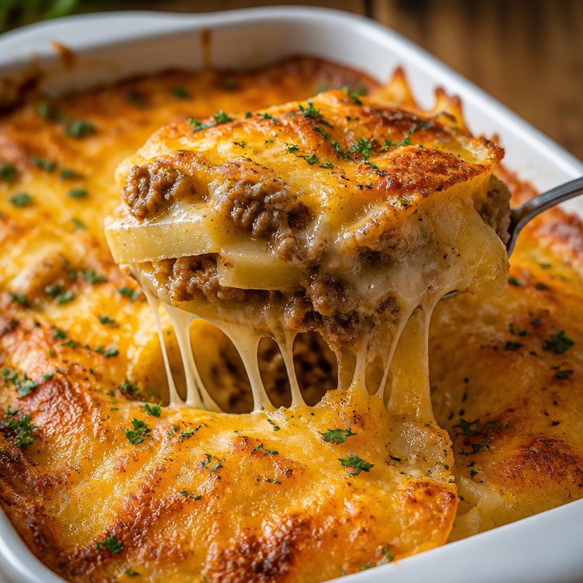 Cheesy Hamburger Potato Casserole