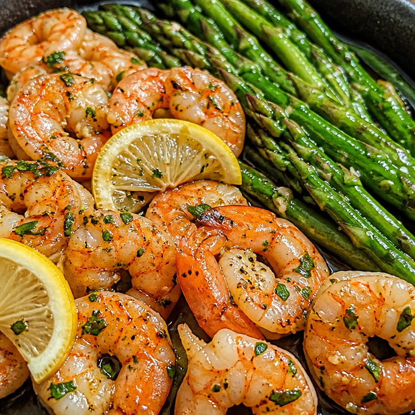 Lemon Garlic Shrimp and Asparagus