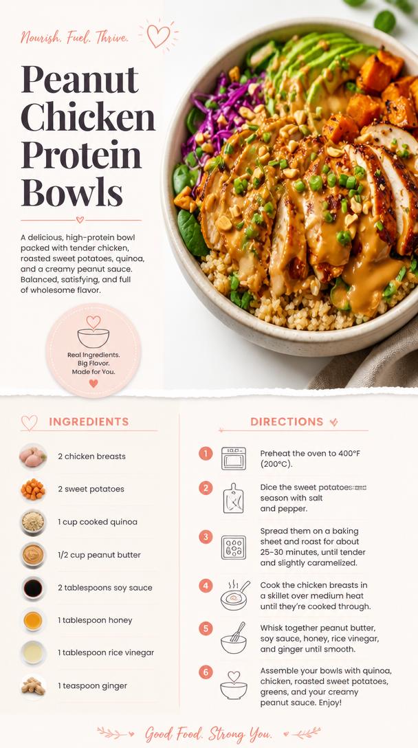 Peanut Chicken Protein Bowls