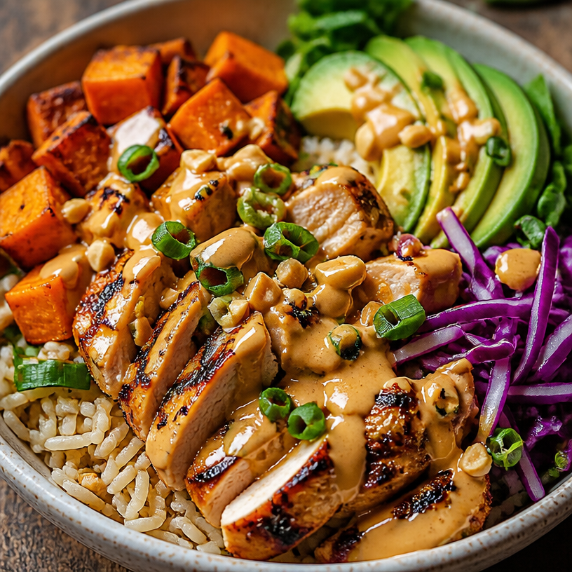 Peanut Chicken Protein Bowls