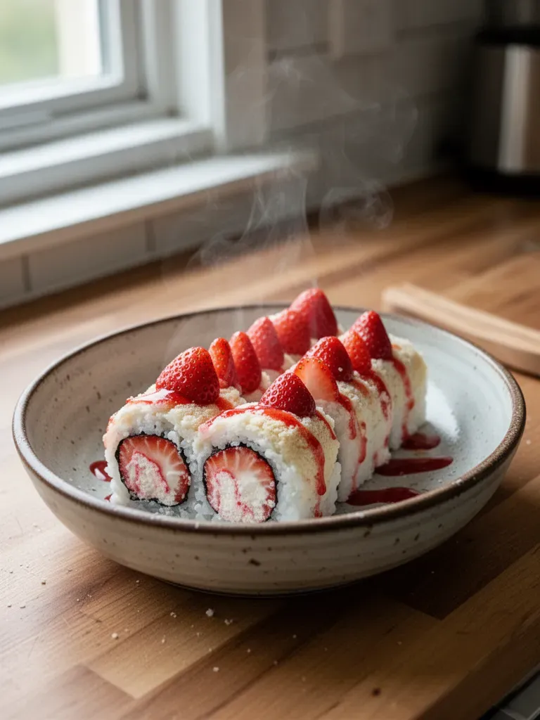 Easy Strawberry Shortcake Sushi