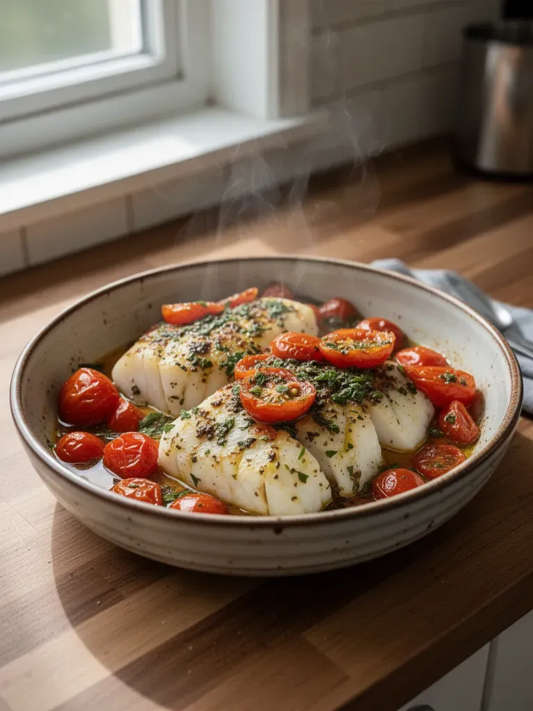 Cod with Tomato and Herb Butter