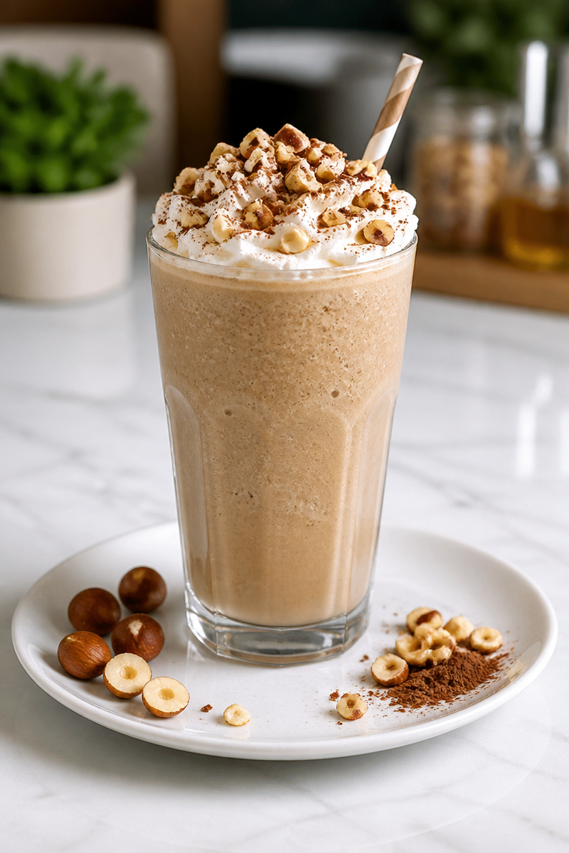 Cozy Frosted Hazelnut And Vanilla Cappuccino