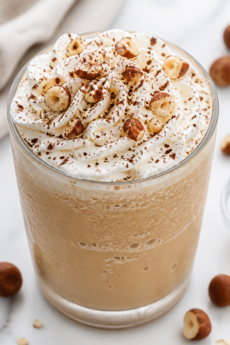 Cozy Frosted Hazelnut And Vanilla Cappuccino