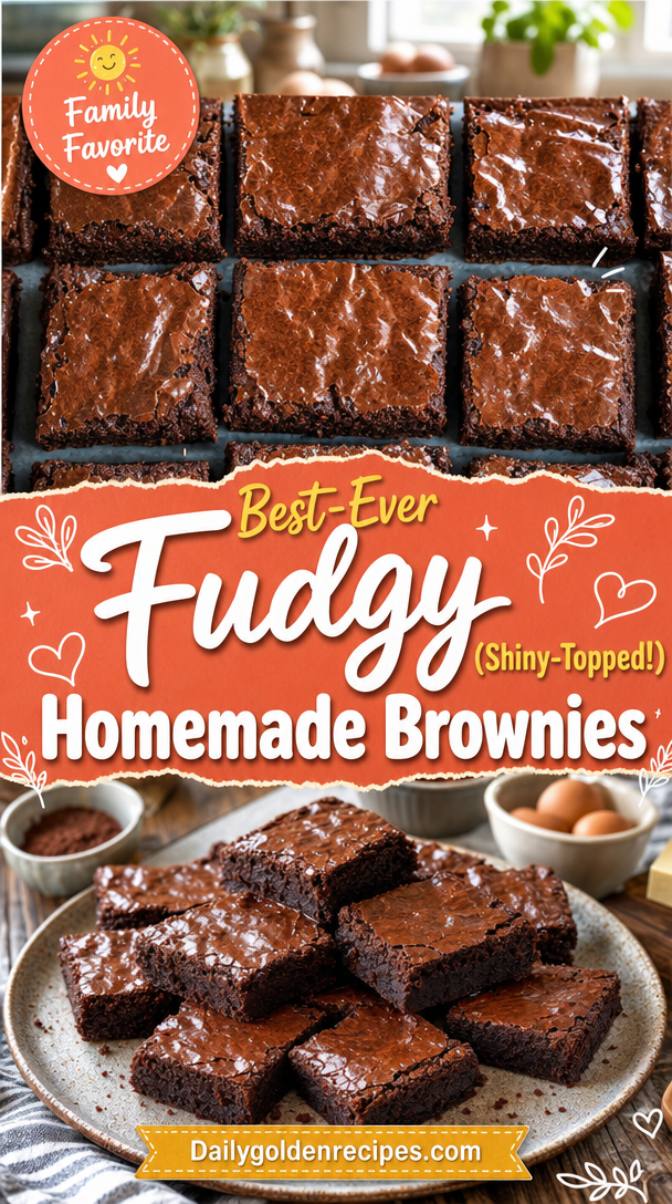 Best-Ever Fudgy (Shiny-Topped!) Homemade Brownies