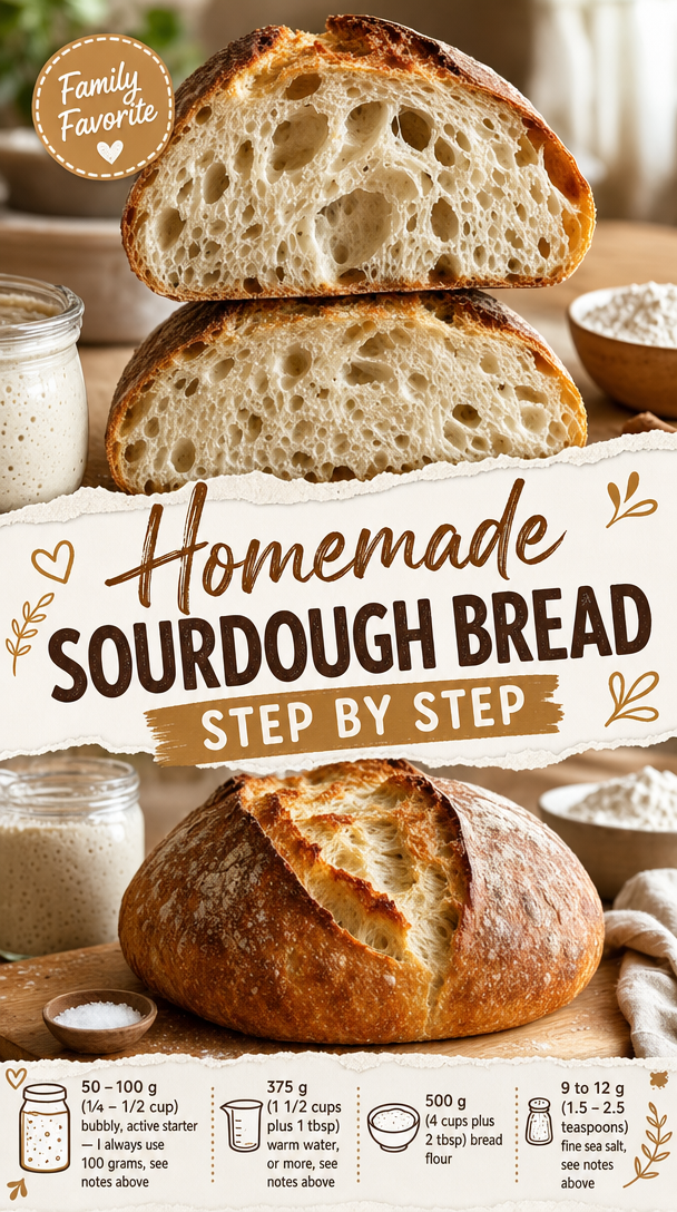 Homemade Sourdough Bread, Step by Step
