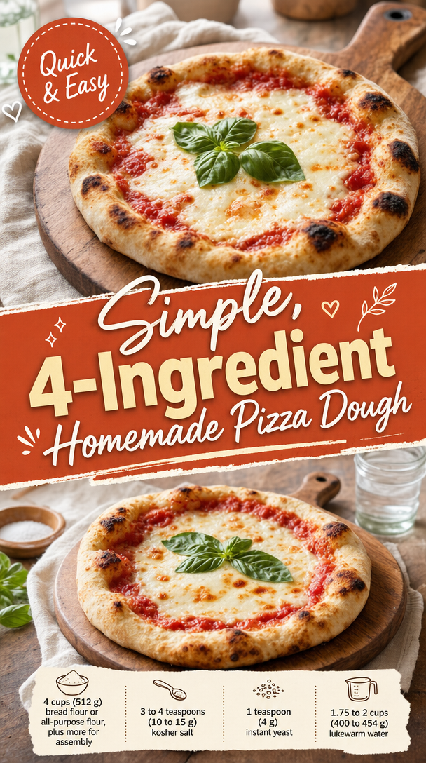 Simple, 4-Ingredient Homemade Pizza Dough