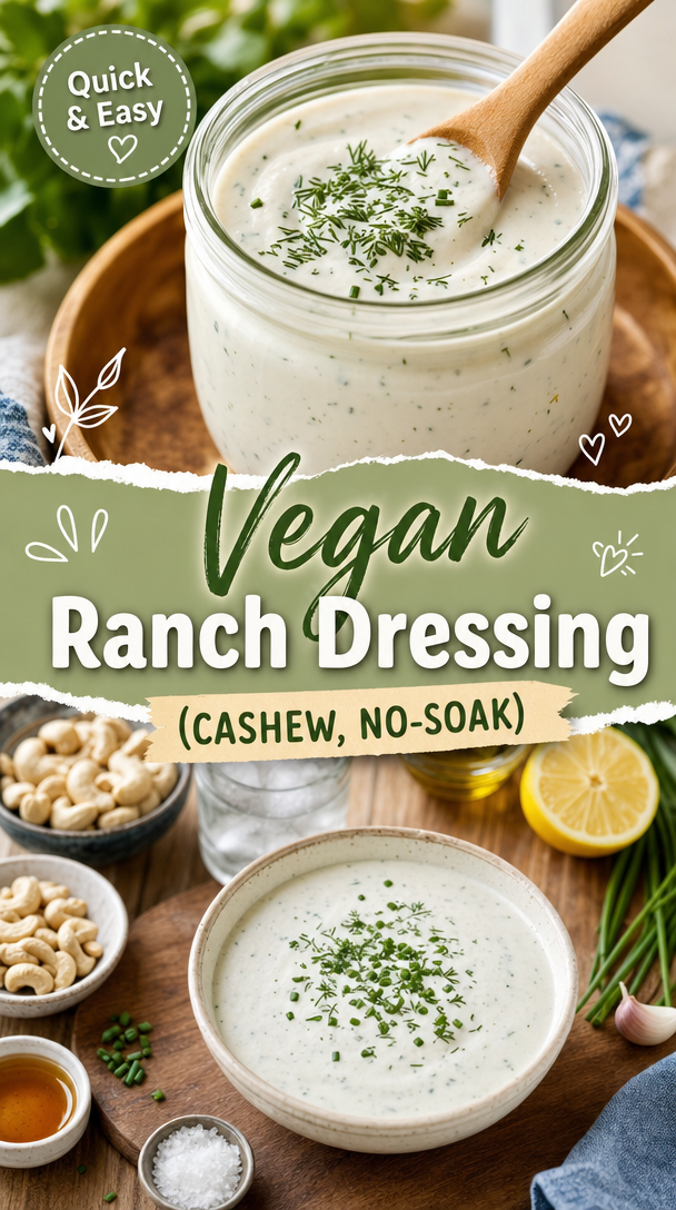 Vegan Ranch Dressing (Cashew, No-Soak)