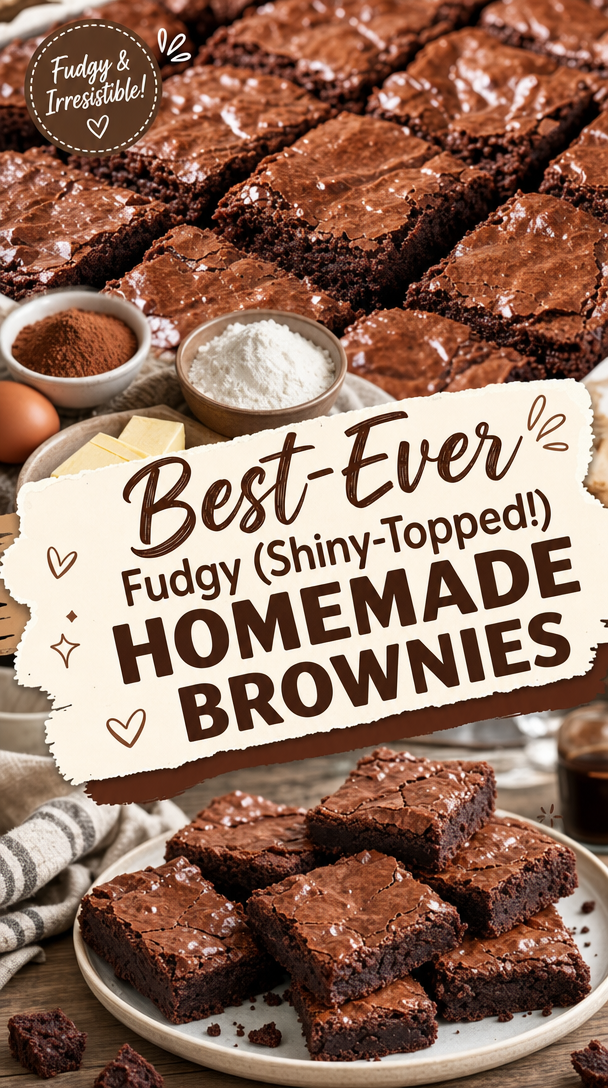 Best-Ever Fudgy (Shiny-Topped!) Homemade Brownies