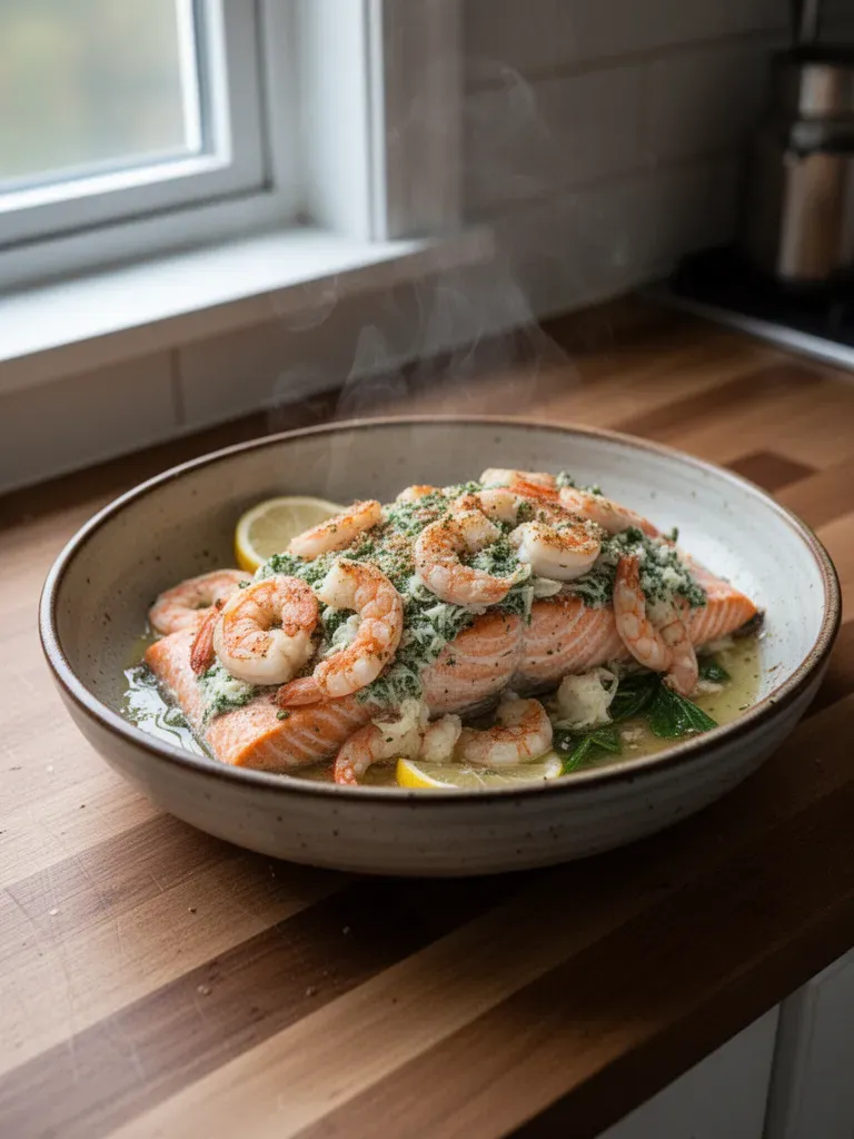 Crab & Shrimp Stuffed Salmon