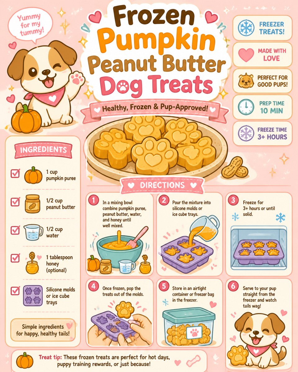 Frozen Pumpkin Peanut Butter Dog Treats